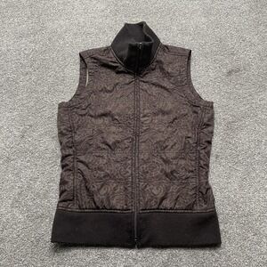 Patagonia Water Girl Vest Womens XS Black Quilted Full Zip Fleece Trim Outdoor